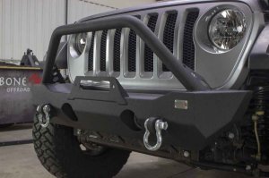 Jeep Wrangler Unlimited JLU Front Bumper - Fishbone Offroad - Mako Front - Black textured powder coat - `18-`27